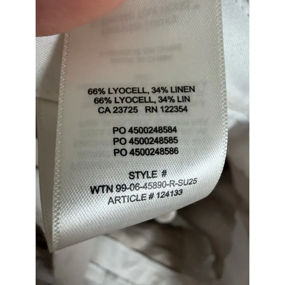 NWOT Aritzia The Effortless Pant CruiseLinen Wide Leg Beige Size 8